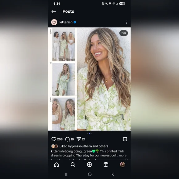 Kittenish Green and White Floral Dress - Picture 5 of 6